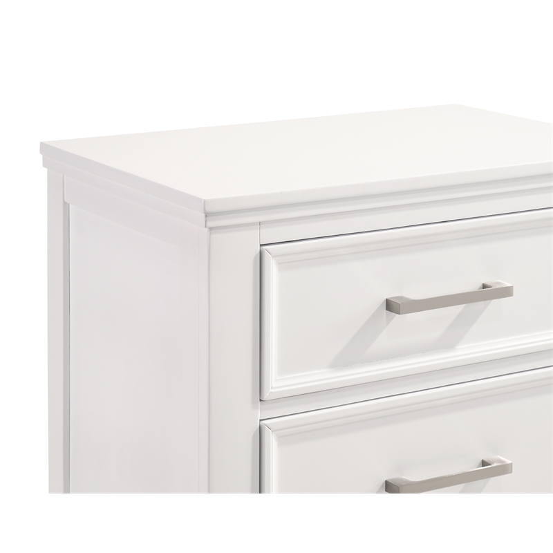 New Classic Andover 4-Piece Wood Queen Bedroom Set with Nightstand in White