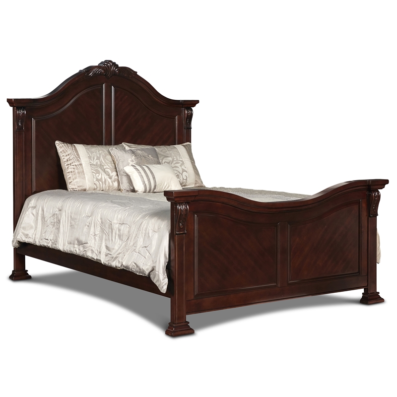 New Classic Emilie 4-Piece Wood Queen Bedroom Set with Chest in Tudor Brown ...
