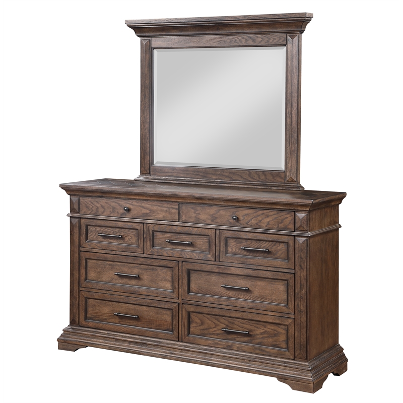 New Classic Mar Vista 4-Piece Wood King Bedroom Set with Nightstand in Walnut