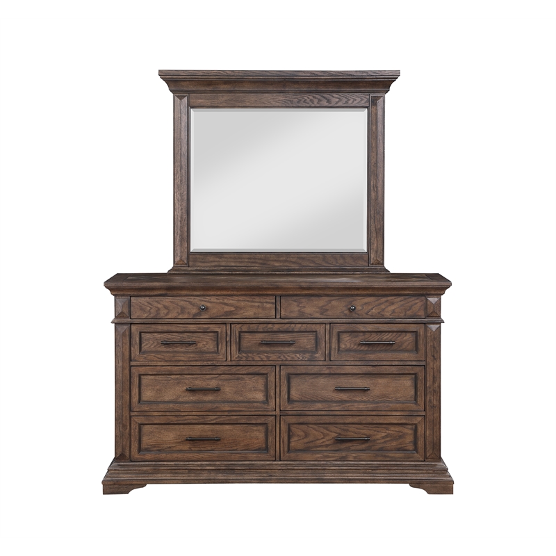 New Classic Mar Vista 4-Piece Wood Queen Bedroom Set with Nightstand in Walnut