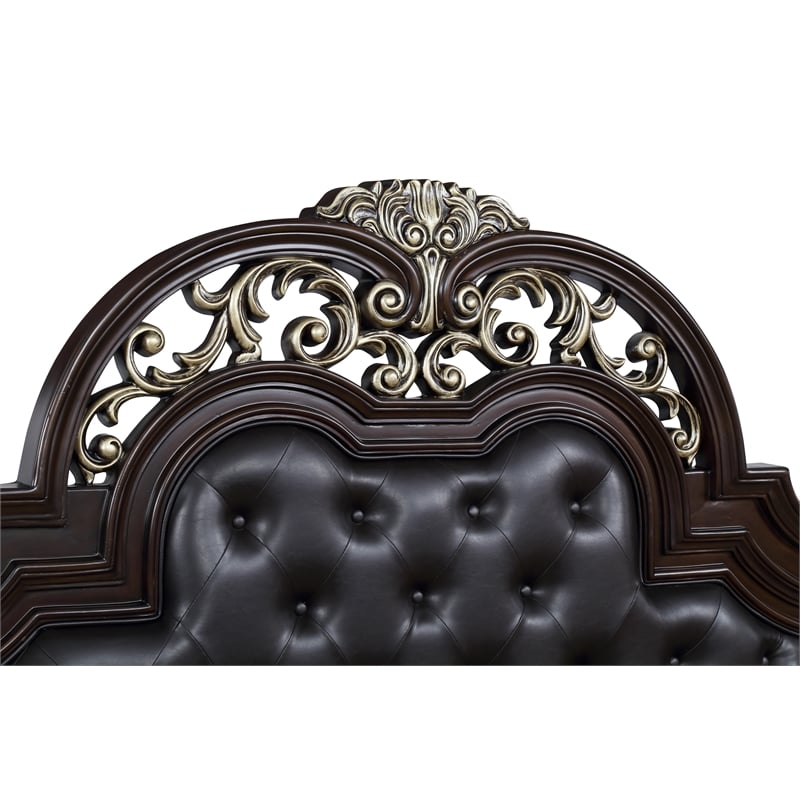 New Classic Furniture Maximus Solid Wood King Bed in Madeira Brown