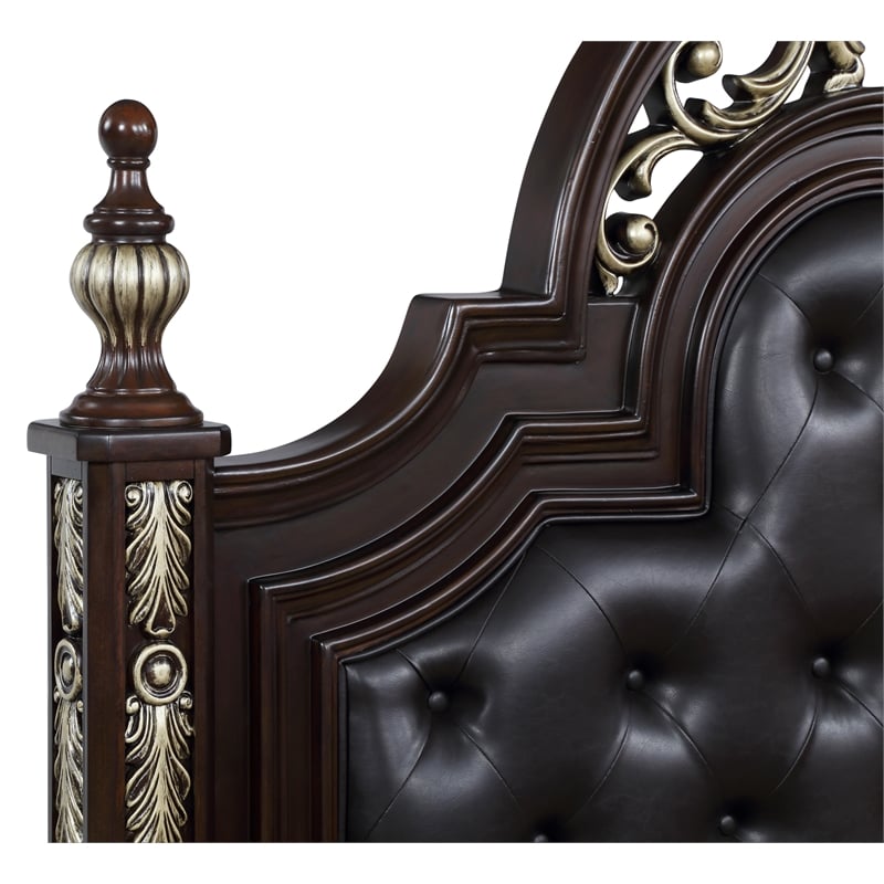 New Classic Furniture Maximus Solid Wood King Bed in Madeira Brown