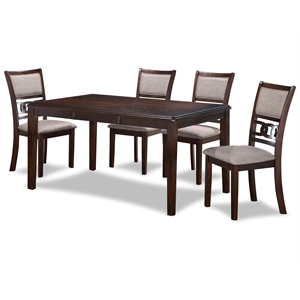 New Classic Gia 60&quot 5-Piece Rectangular Wood Dining Set with 4 Chairs in Cherry