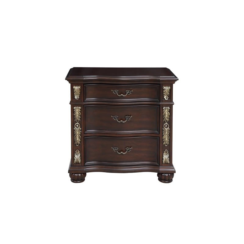 New Classic Maximus 5-PC Wood Queen Bedroom Set w/ 2 Nightstand in Madeira Brown