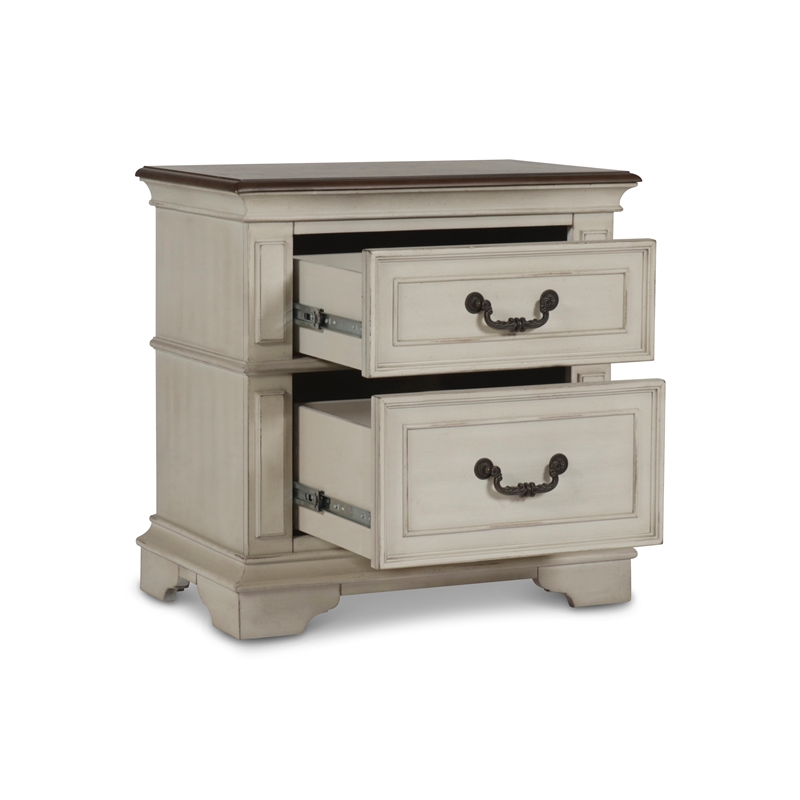 New Classic Furniture Anastasia 6-Piece Wood King Bedroom Set in Ant White