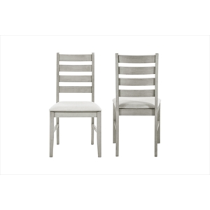 New Classic Furniture Pascal 18.25&quot Wood Dining Chair in Driftwood (Set of 2)