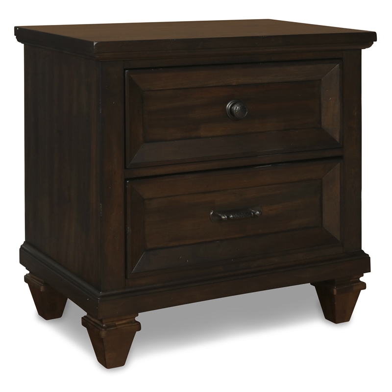 New Classic Furniture Sevilla 2-Drawer Wood Nightstand in Walnut