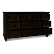 New Classic Furniture Sevilla 9-Drawer Wood Dresser in Walnut