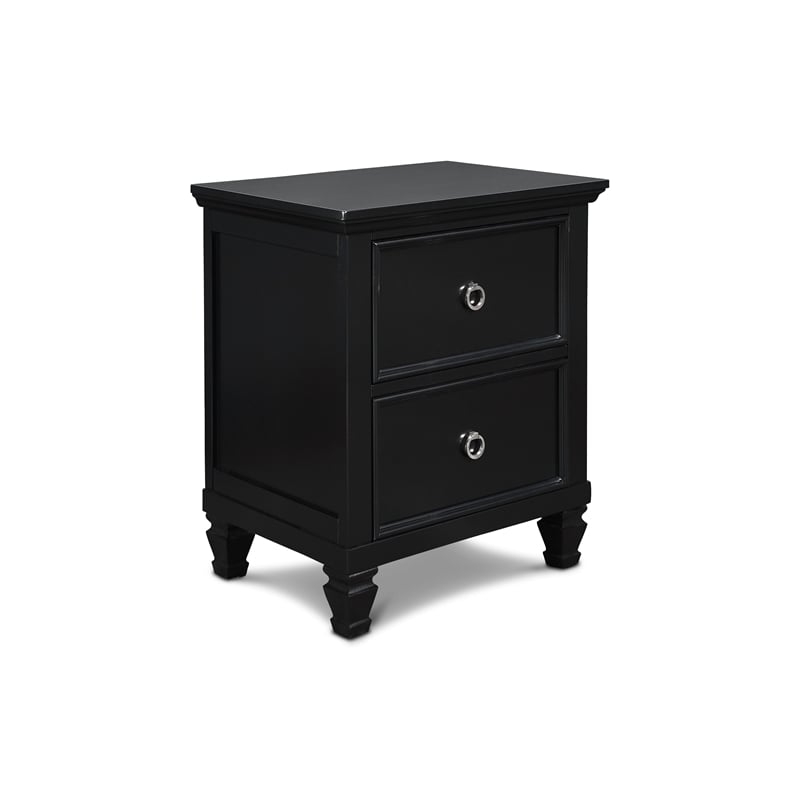 New Classic Tamarack 4-Piece Wood King Bedroom Set with Nightstand in Black