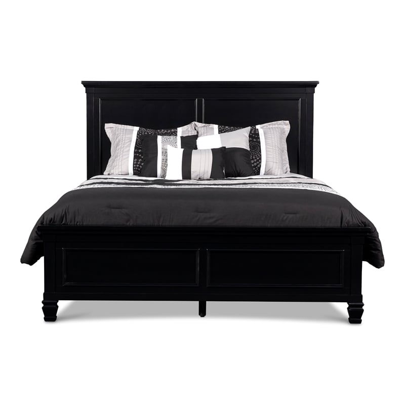New Classic Furniture Tamarack Wood California King Panel Bed in Black