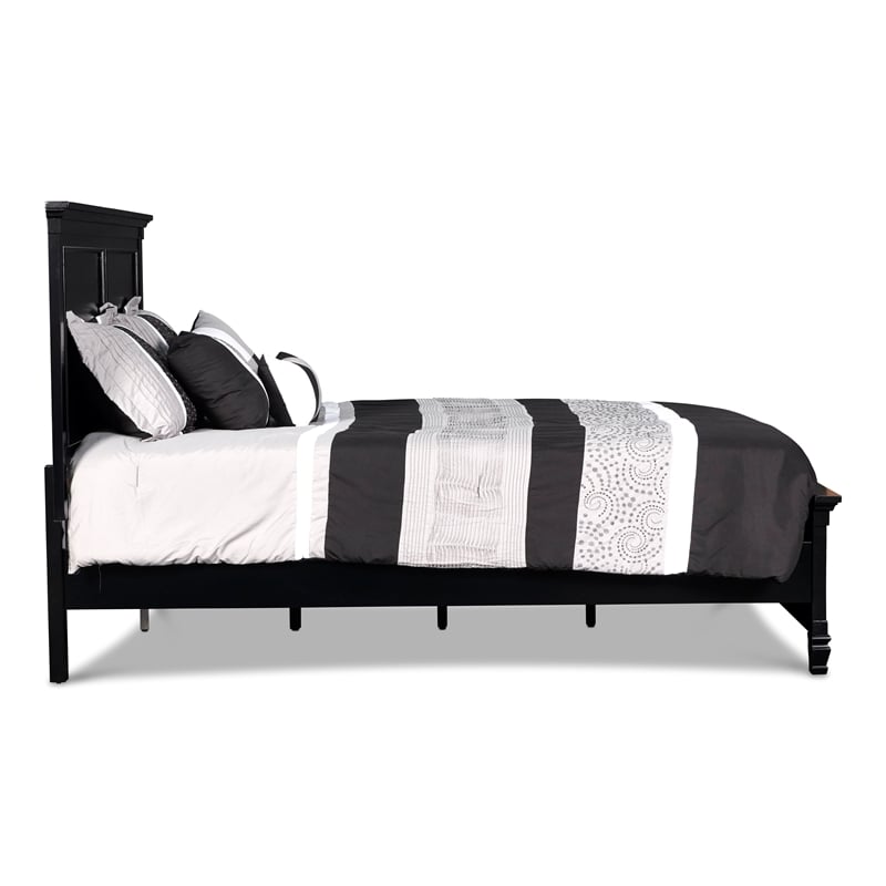 New Classic Furniture Tamarack Wood California King Panel Bed in Black