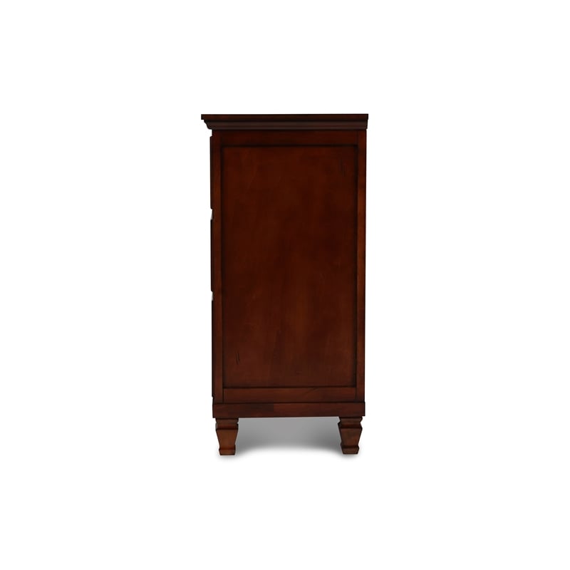 New Classic Tamarack 4-PC Wood King Bedroom Set with Chest in Brown Cherry