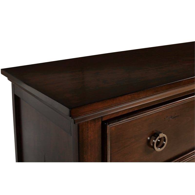 New Classic Tamarack 4-PC Wood King Bedroom Set with Chest in Brown Cherry