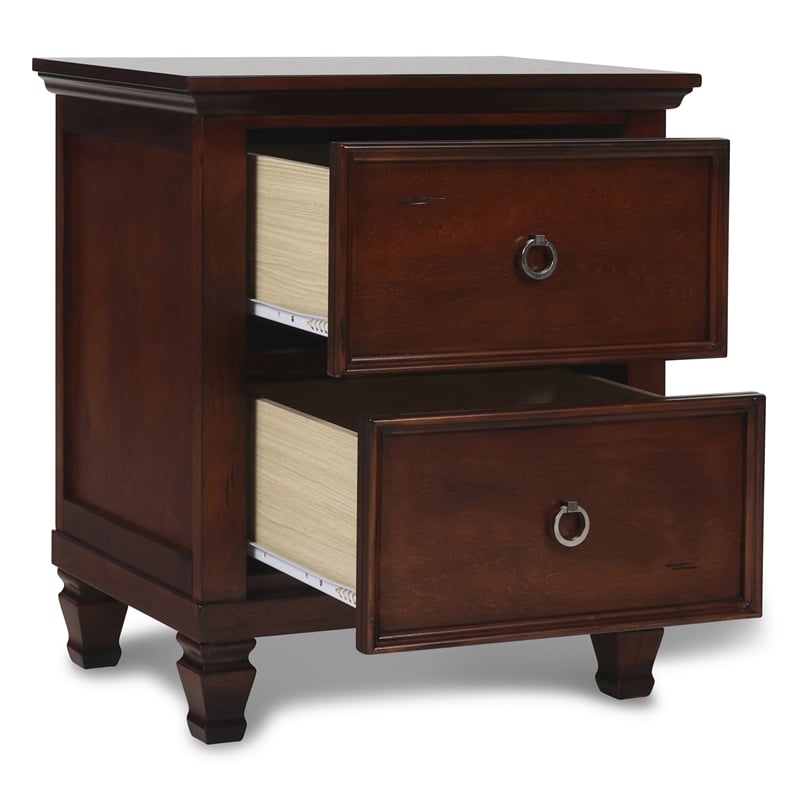 New Classic Tamarack 4-PC Wood King Bedroom Set with Nightstand in Brown Cherry