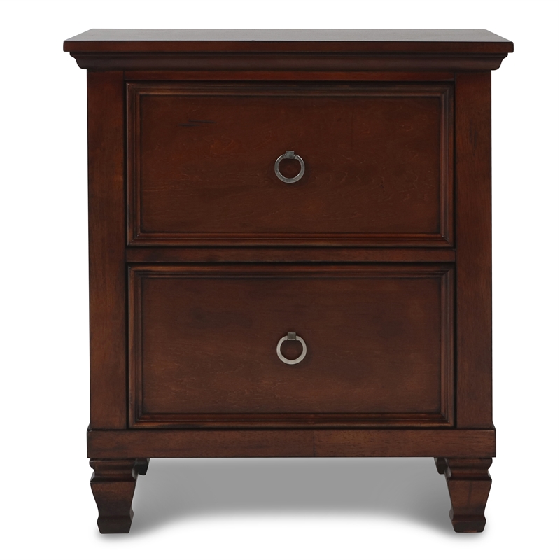 New Classic Tamarack 4PC Wood Queen Bedroom Set with Nightstand in Brown Cherry