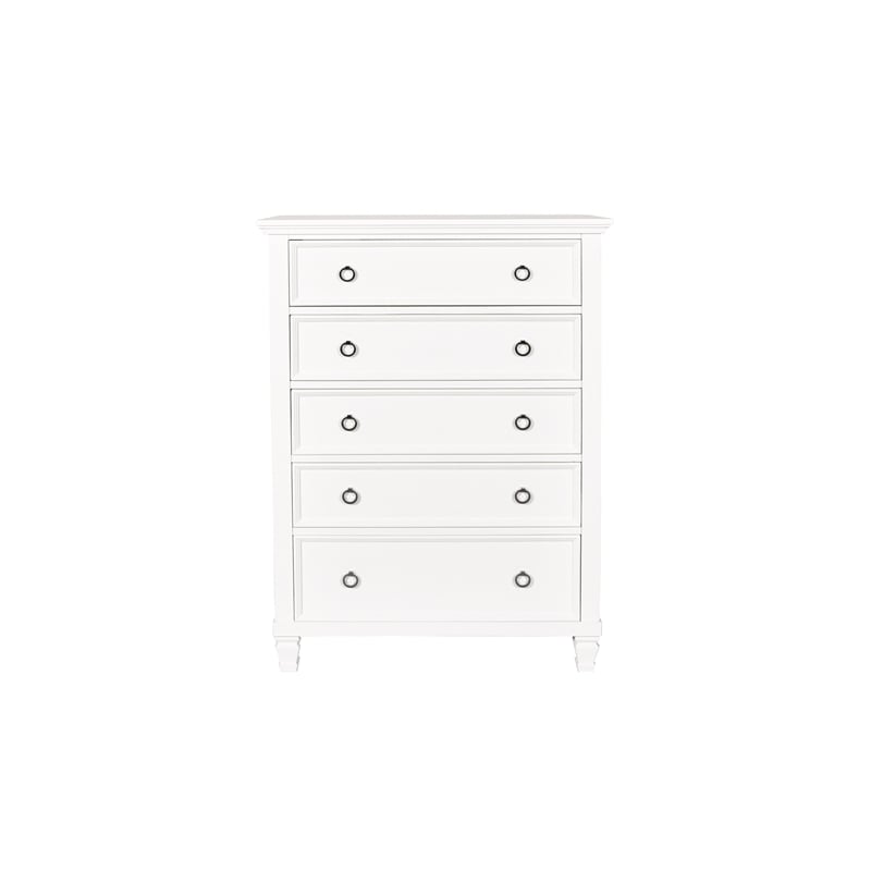 New Classic Furniture Tamarack 5-Piece Wood King Bedroom Set in White