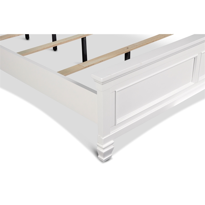 New Classic Furniture Tamarack Wood California King Panel Bed in White