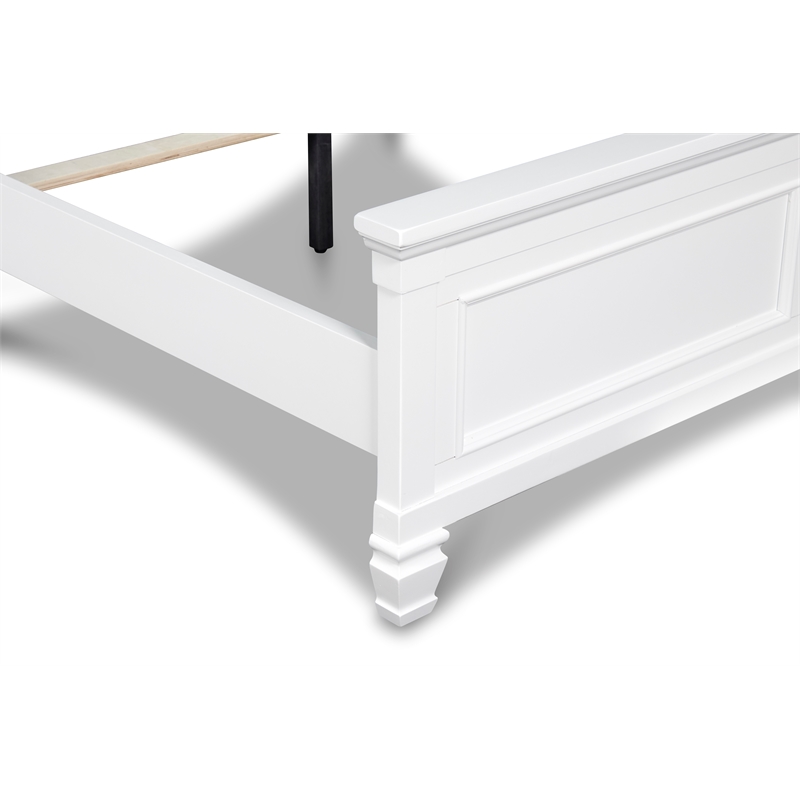 New Classic Furniture Tamarack Modern Solid Wood Twin Bed in White