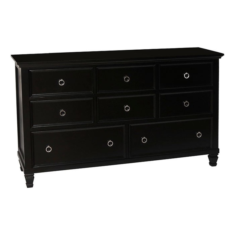 New Classic Furniture Tamarack 8-Drawer Wood Dresser in Black