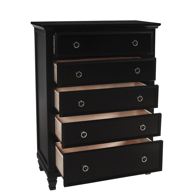 New Classic Furniture Tamarack 5-Drawer Transitional Wood Chest in Black