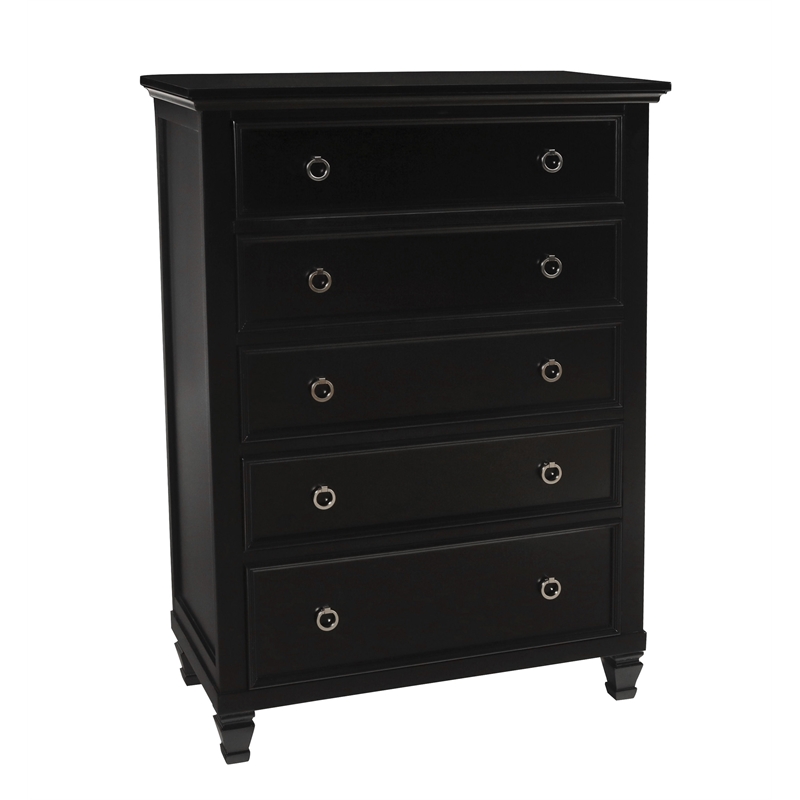 New Classic Furniture Tamarack 5-Drawer Transitional Wood Chest in Black