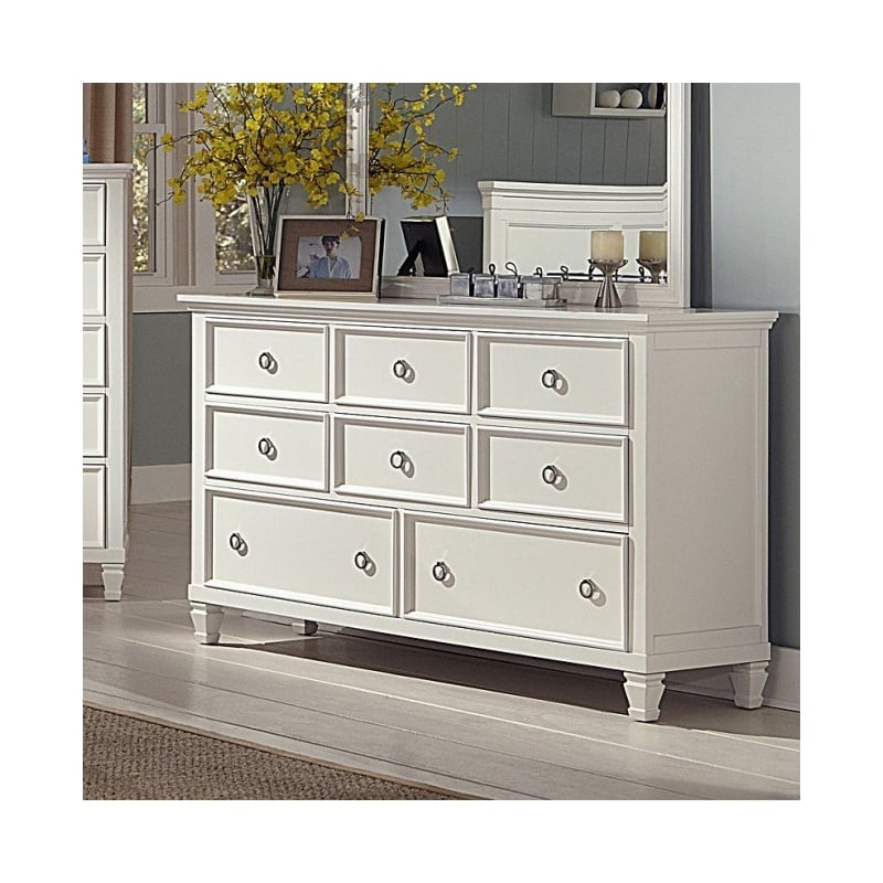 New Classic Furniture Tamarack 8-Drawer Wood Dresser in White
