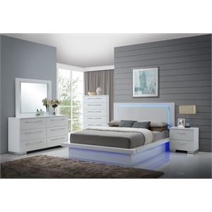 New Classic Furniture Sapphire 5-Piece Wood Queen Bedroom Set in White