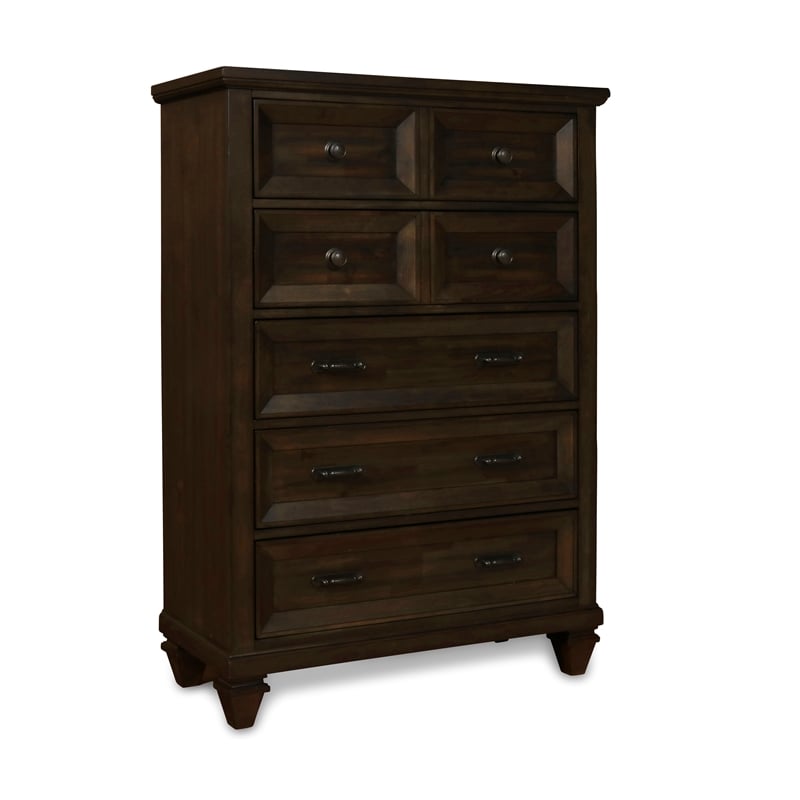 New Classic Sevilla 4-Piece Wood Cal King Bedroom Set with Chest in Walnut