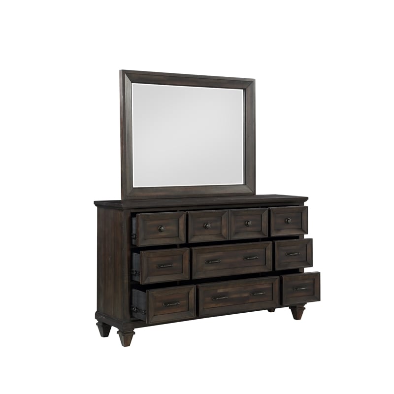 New Classic Sevilla 4-Piece Wood Queen Bedroom Set with Chest in Walnut