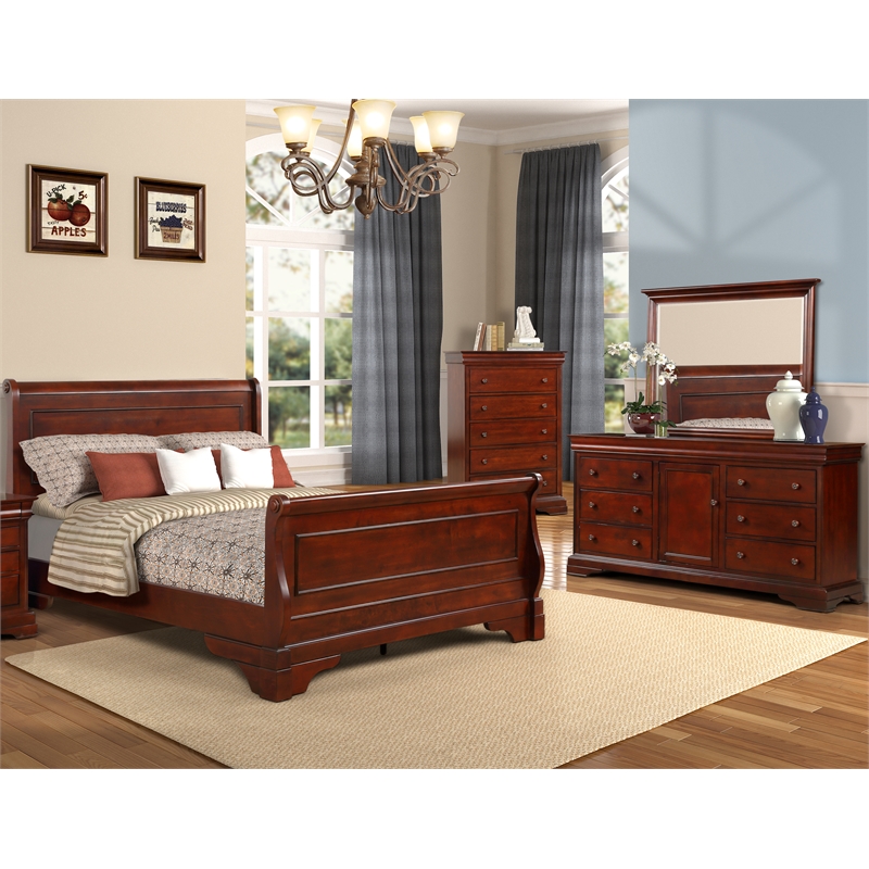 New Classic Versailles 4-Piece Wood King Bedroom Set with Chest in ...