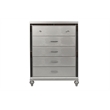 New Classic Furniture Valentine Wood Chest with 5 Drawers in Silver