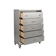 New Classic Furniture Valentine Wood Chest with 5 Drawers in Silver