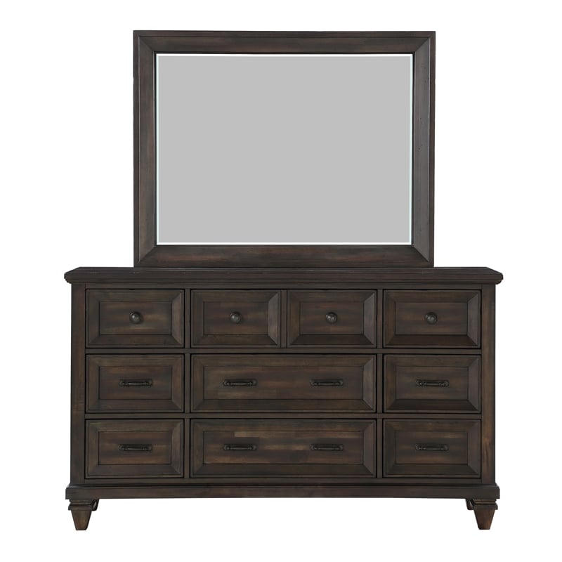 New Classic Furniture Sevilla 6-Piece Wood King Bedroom Set in Walnut