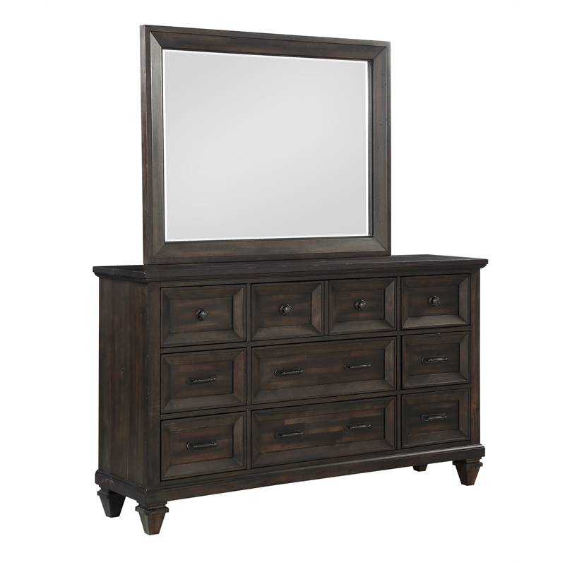 New Classic Furniture Sevilla 6-Piece Wood Queen Bedroom Set in Walnut