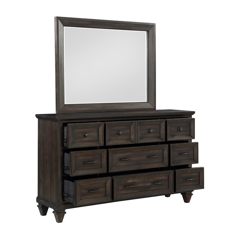 New Classic Furniture Sevilla 6-Piece Wood Queen Bedroom Set in Walnut