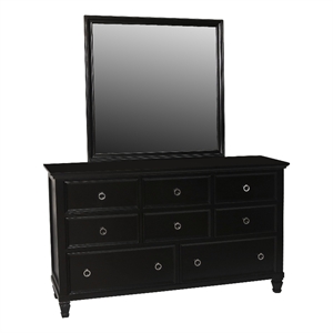 New Classic Furniture Tamarack 8-Drawer Wood Dresser with Mirror in Black