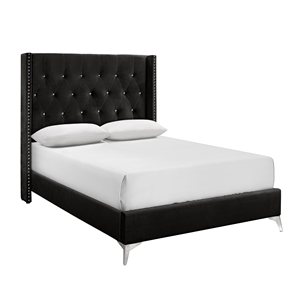 New Classic Furniture Huxley Solid Wood Full Panel Bed in Black