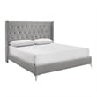 New Classic Furniture Huxley Solid Wood Full Panel Bed in Gray