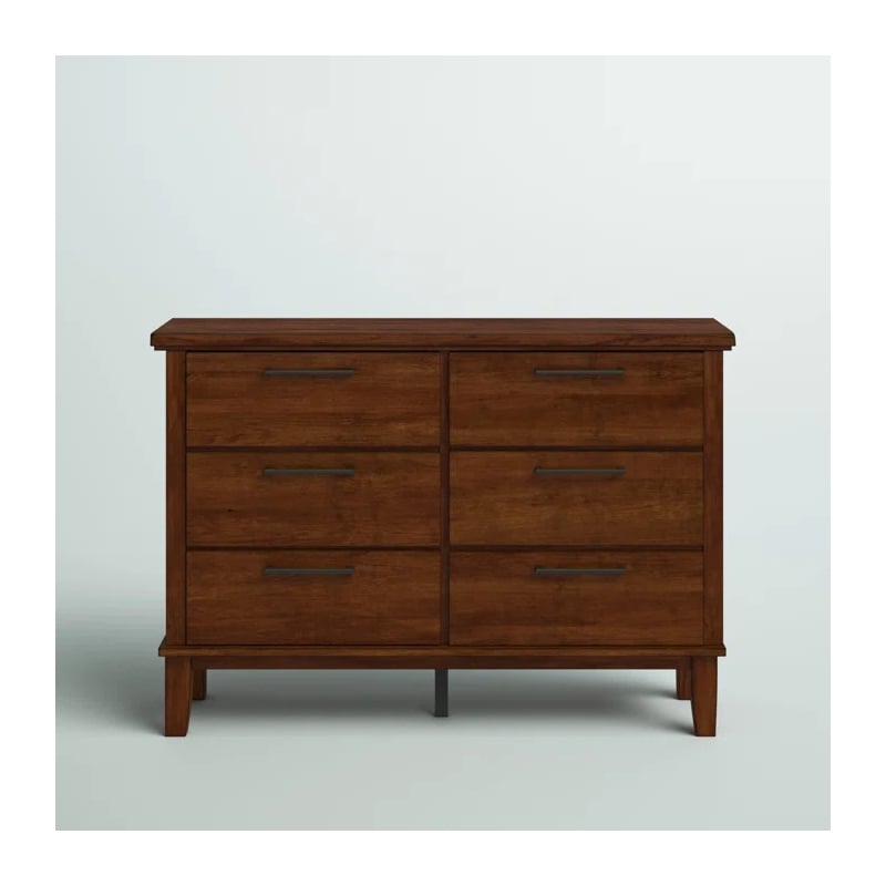 New Classic Furniture Cagney 6-Drawer Solid Wood Dresser in Chestnut