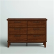 New Classic Furniture Cagney 6-Drawer Solid Wood Dresser in Chestnut