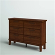 New Classic Furniture Cagney 6-Drawer Solid Wood Dresser in Chestnut