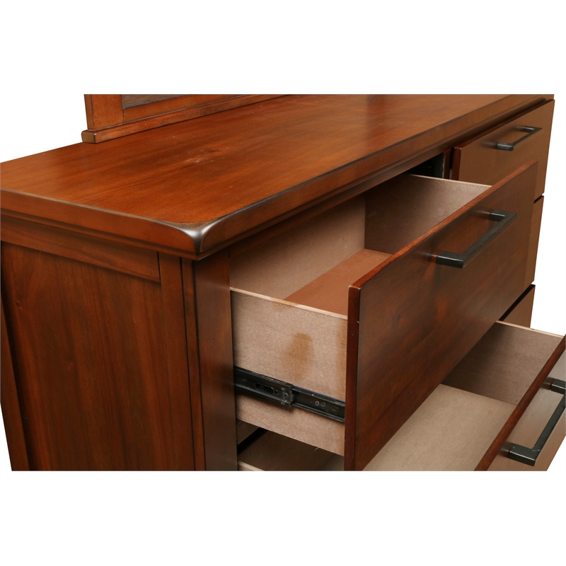 New Classic Furniture Cagney 6-Drawer Solid Wood Dresser in Chestnut