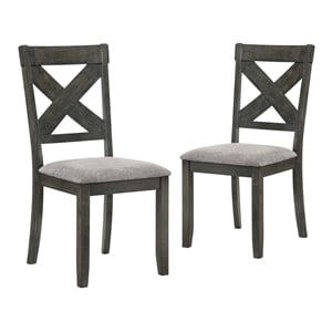 New Classic Furniture Gulliver Solid Wood Side Chair in Rustic Brown (Set of 2)