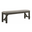 New Classic Gulliver Upholstered Polyester Wood Bench in Rustic Brown