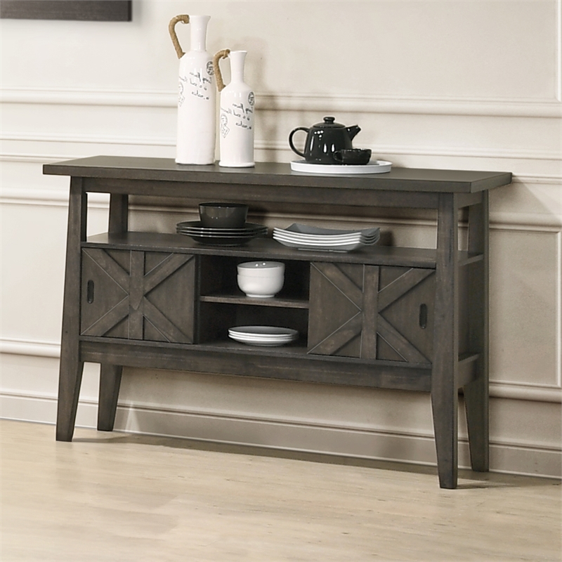 New Classic Furniture Gulliver Solid Wood Server in Rustic Brown