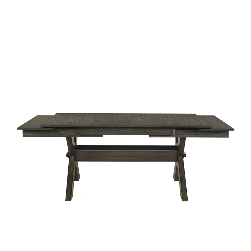 New Classic Furniture Gulliver Solid Wood Rectangle Dining Table in Rustic Brown