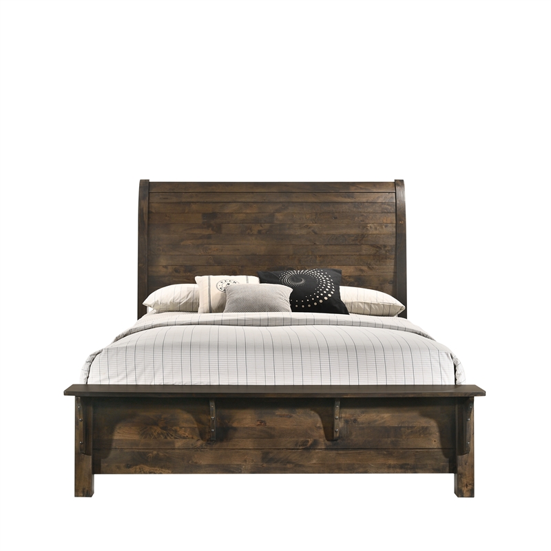 New Classic Furniture Blue Ridge Solid Wood King Bed in Gray
