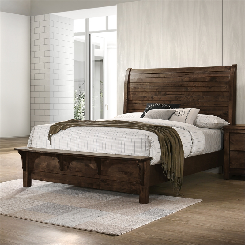 New Classic Furniture Blue Ridge Solid Wood California King Bed in Gray