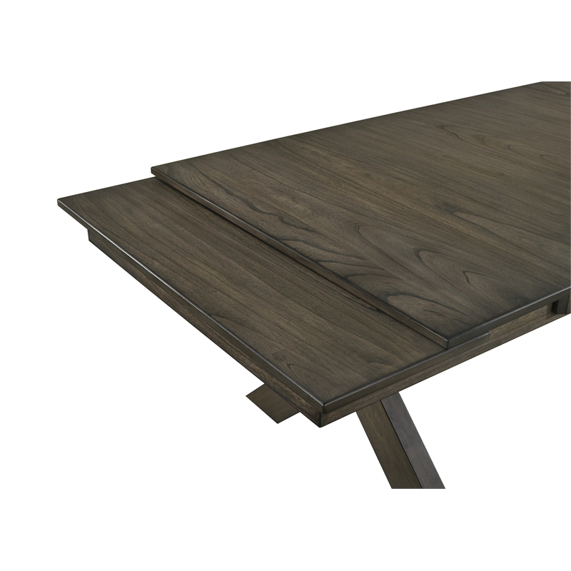 New Classic Gulliver 6-Piece Solid Wood Rectangular Dining Set in Rustic Brown