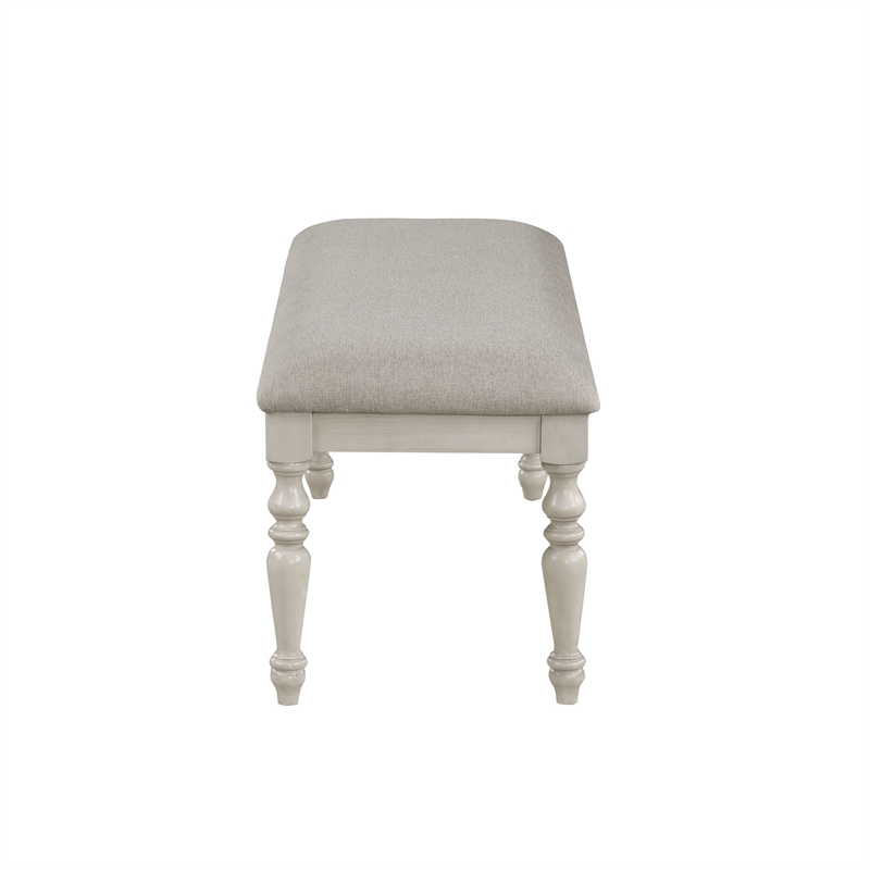 New Classic Furniture Jennifer Wood Bench with Fabric Cushion in Beige